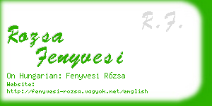 rozsa fenyvesi business card
