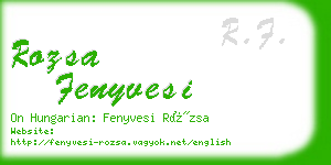 rozsa fenyvesi business card